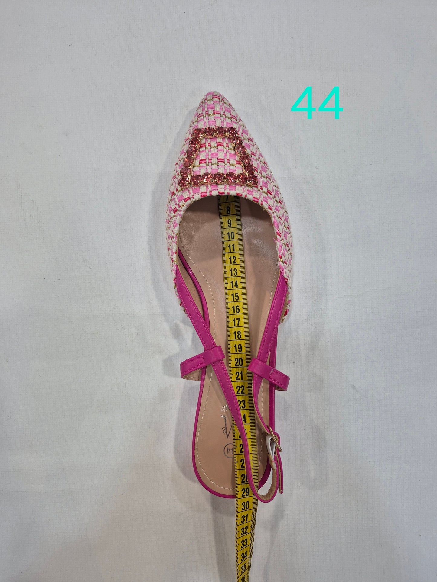 Chaussures plates femme slingback rose tressées à bout pointu (41–44)