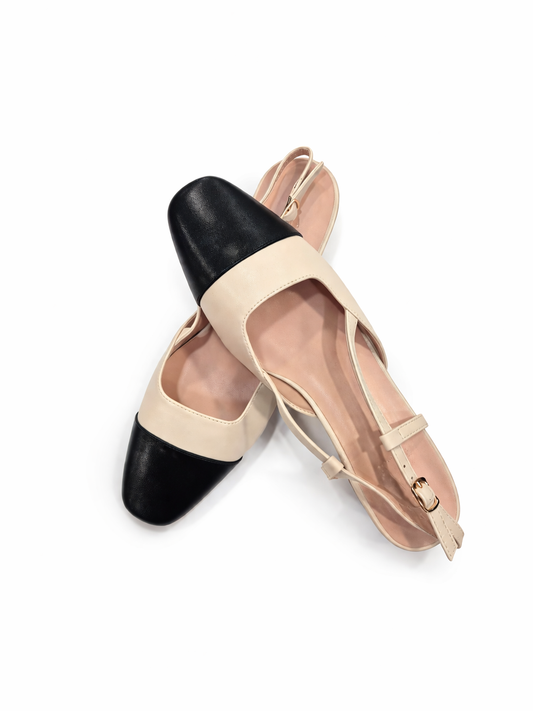 Escarpins Slingback Bicolores Élégants – Talon 3 cm (EU 41–44)