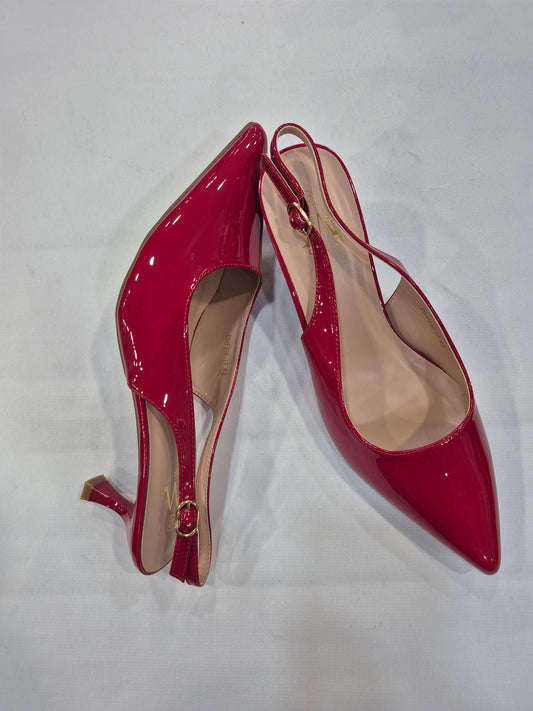 Escarpins Slingback Vernis Élégants – Rouge Fuchsia | Tailles 41–44