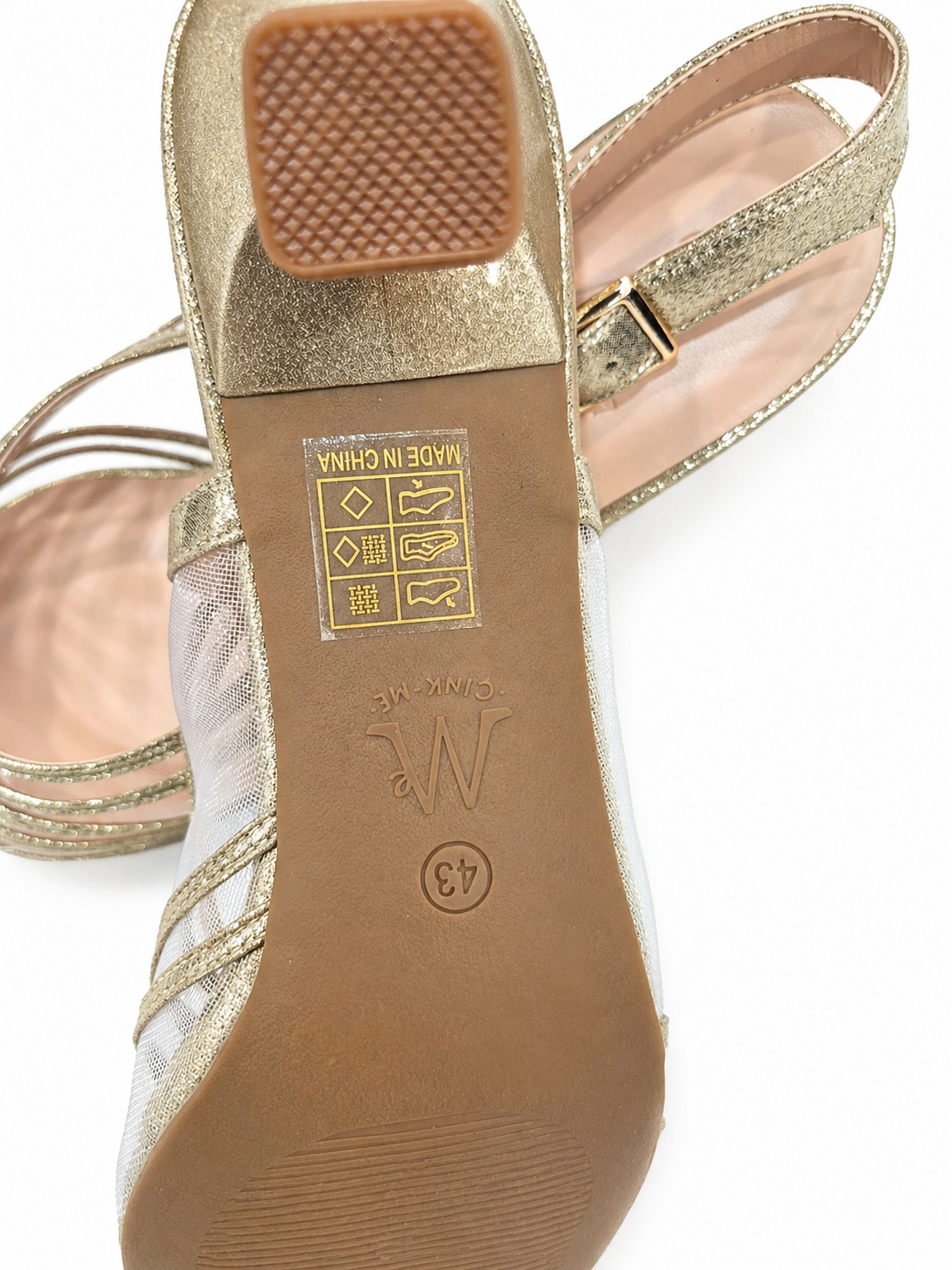 Escarpins slingback femme dorés à bout pointu avec talon 6 cm (Tailles 41–44)