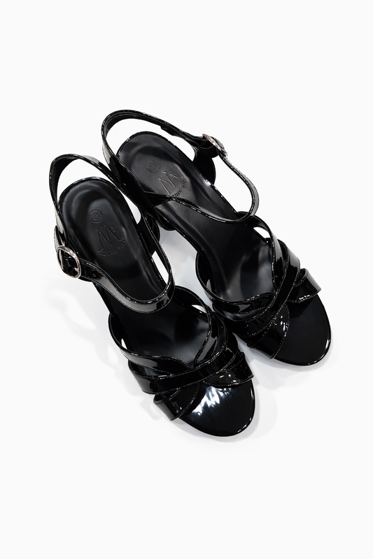 Sandales à talon haut 10 cm femme – Brides croisées vernis, élégantes et confortables
