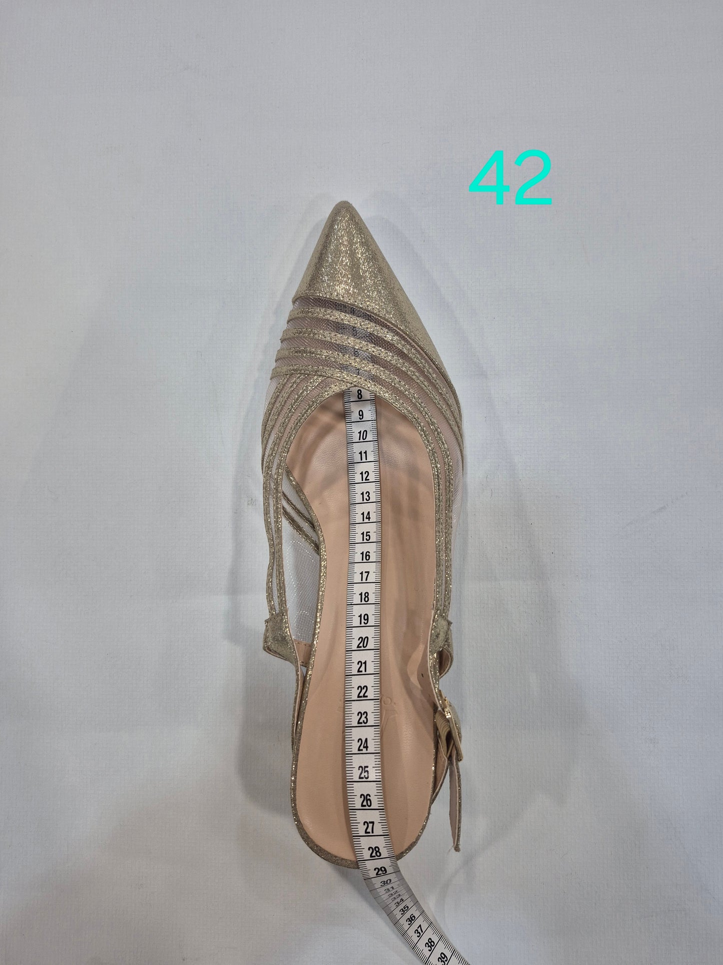 Escarpins slingback femme dorés à bout pointu avec talon 6 cm (Tailles 41–44)