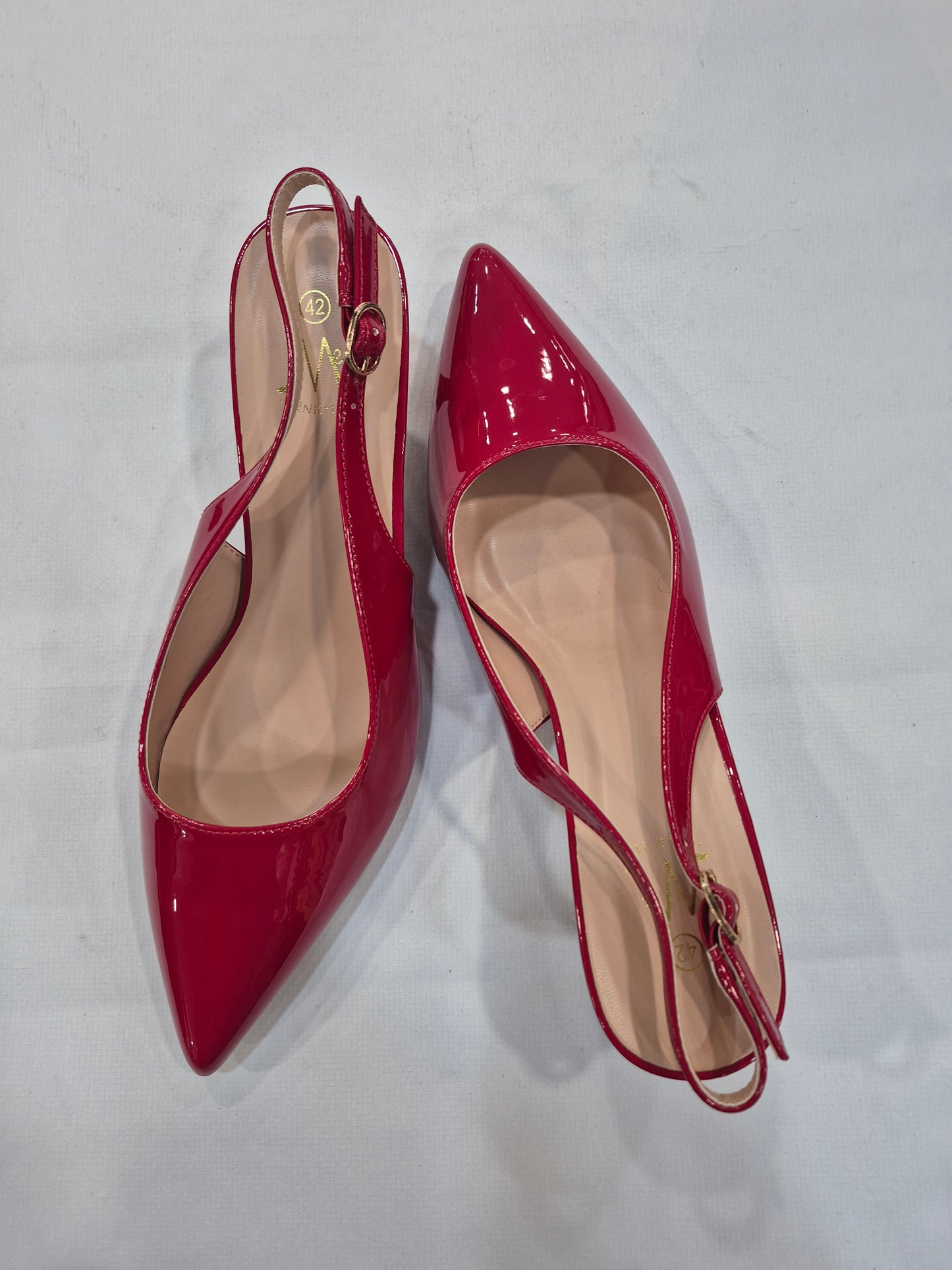 Escarpins Slingback Vernis Élégants – Rouge Fuchsia | Tailles 41–44