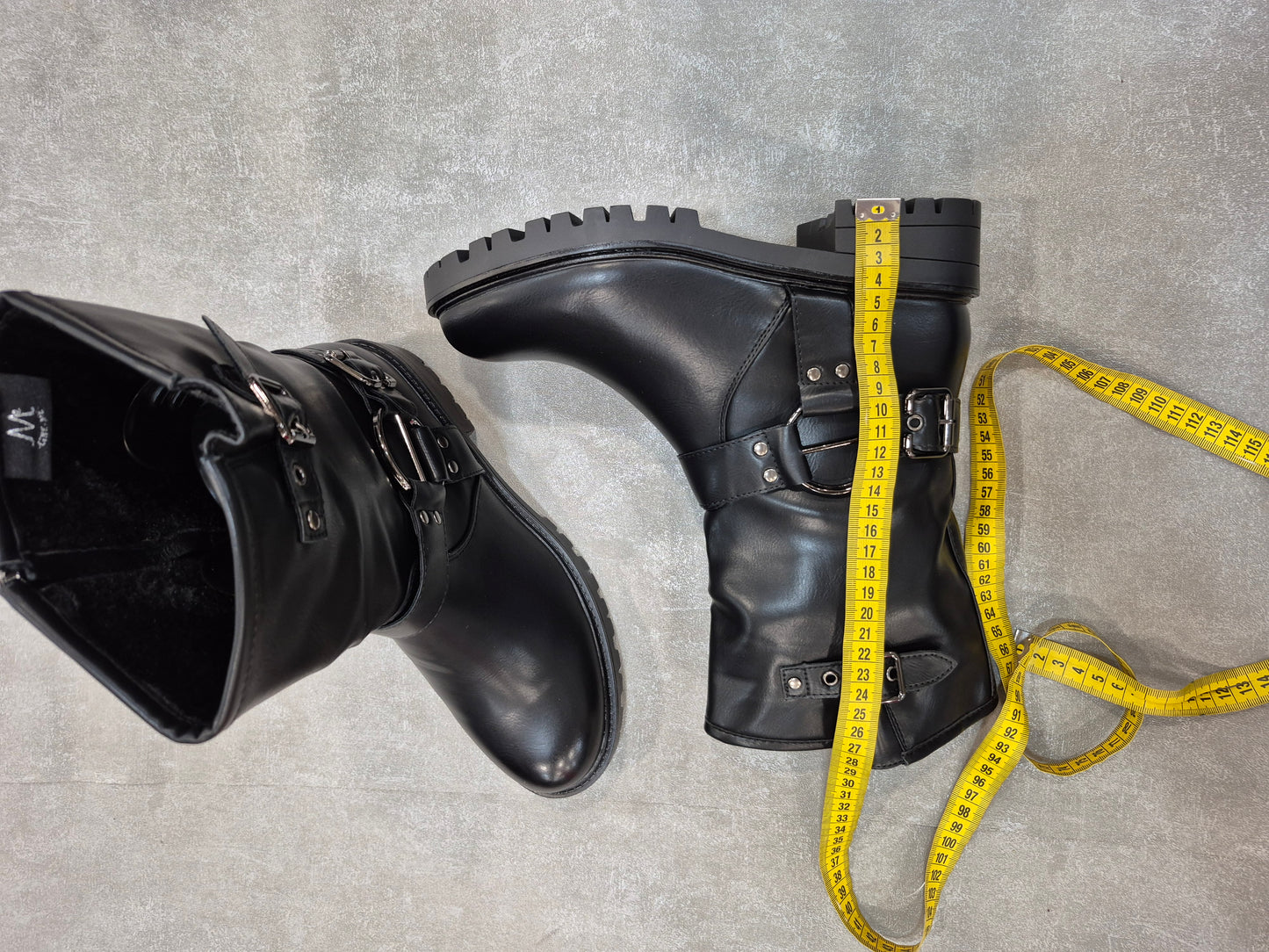 Women's black faux leather boots