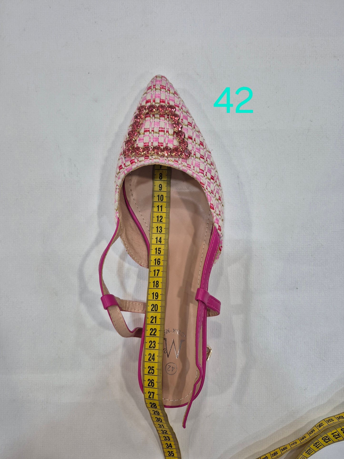 Chaussures plates femme slingback rose tressées à bout pointu (41–44)