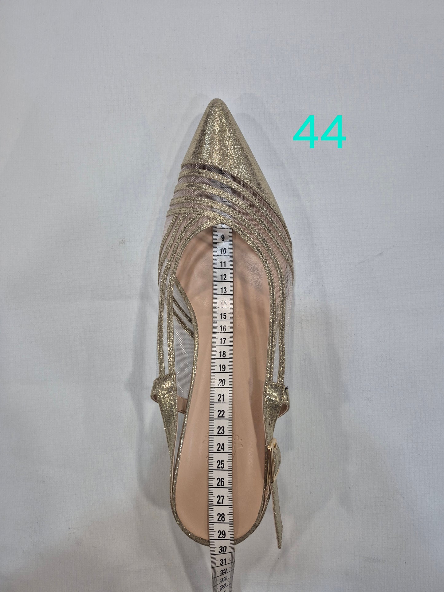 Escarpins slingback femme dorés à bout pointu avec talon 6 cm (Tailles 41–44)