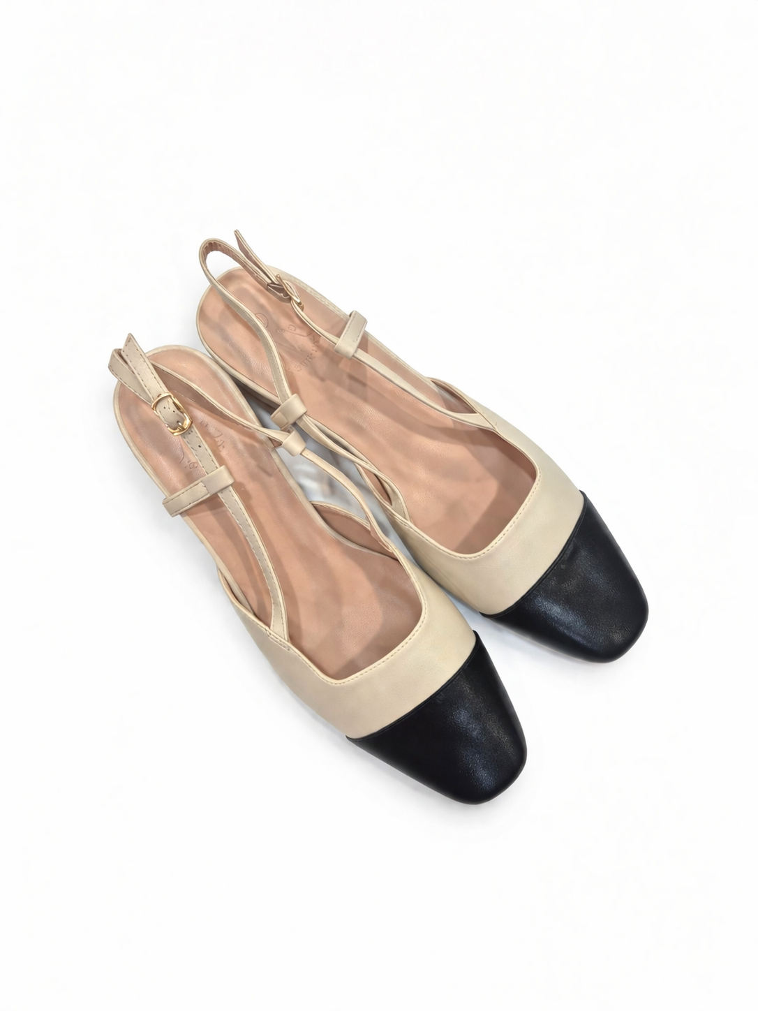 Escarpins Slingback Bicolores Élégants – Talon 3 cm (EU 41–44)