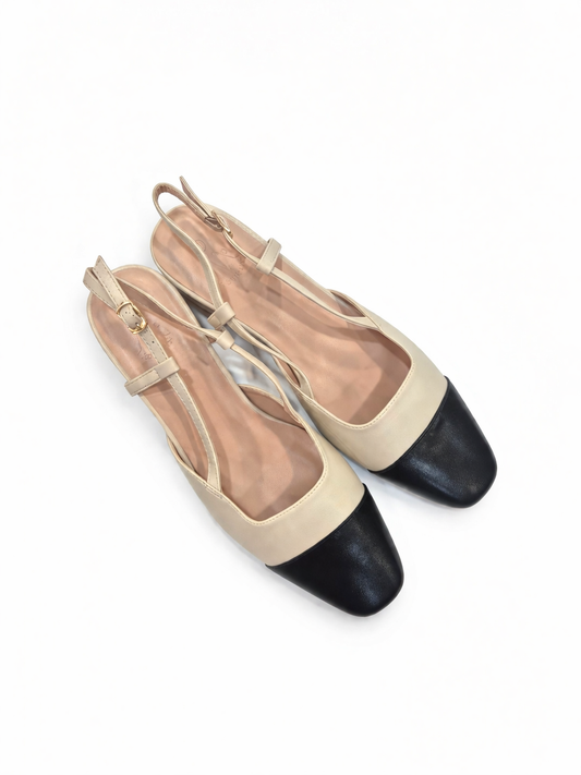 Escarpins Slingback Bicolores Élégants – Talon 3 cm (EU 41–44)