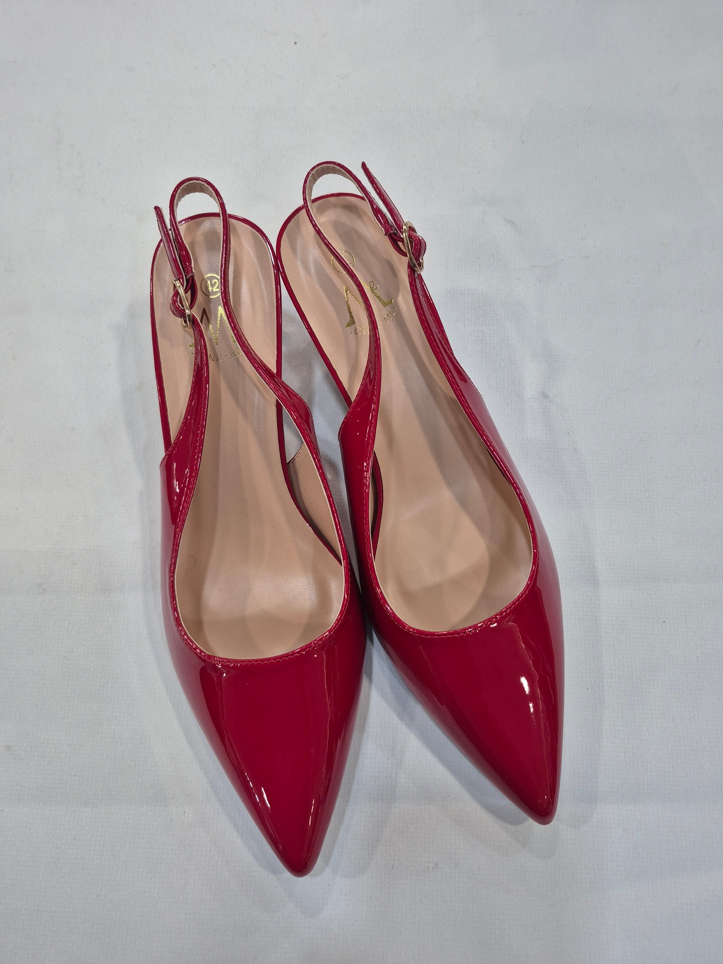 Escarpins Slingback Vernis Élégants – Rouge Fuchsia | Tailles 41–44