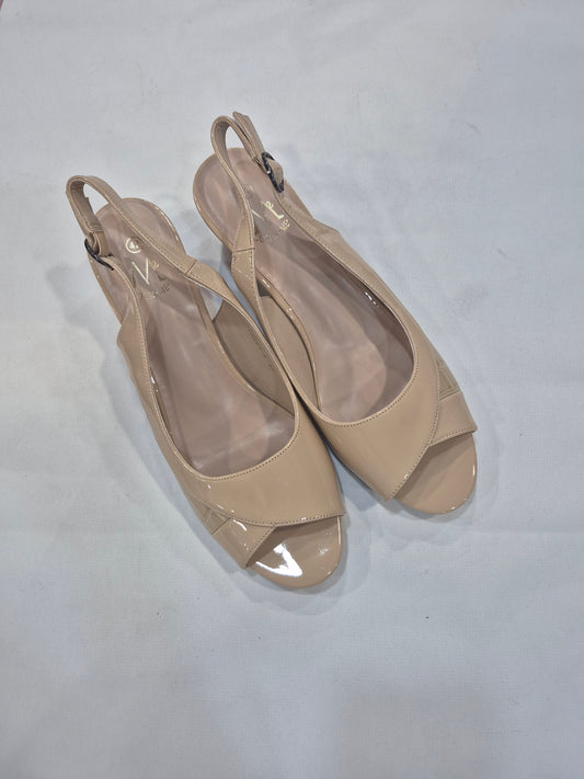 Sandales Slingback Vernies Élégantes – Noir & Beige | Talon 6 cm | Tailles 41–44