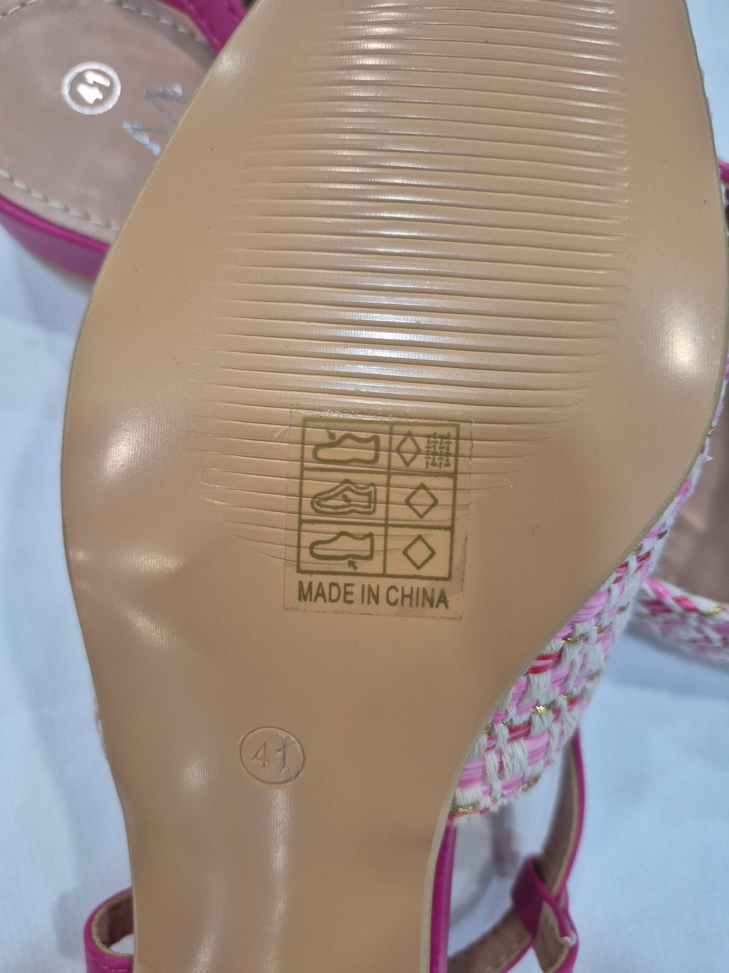 Chaussures plates femme slingback rose tressées à bout pointu (41–44)