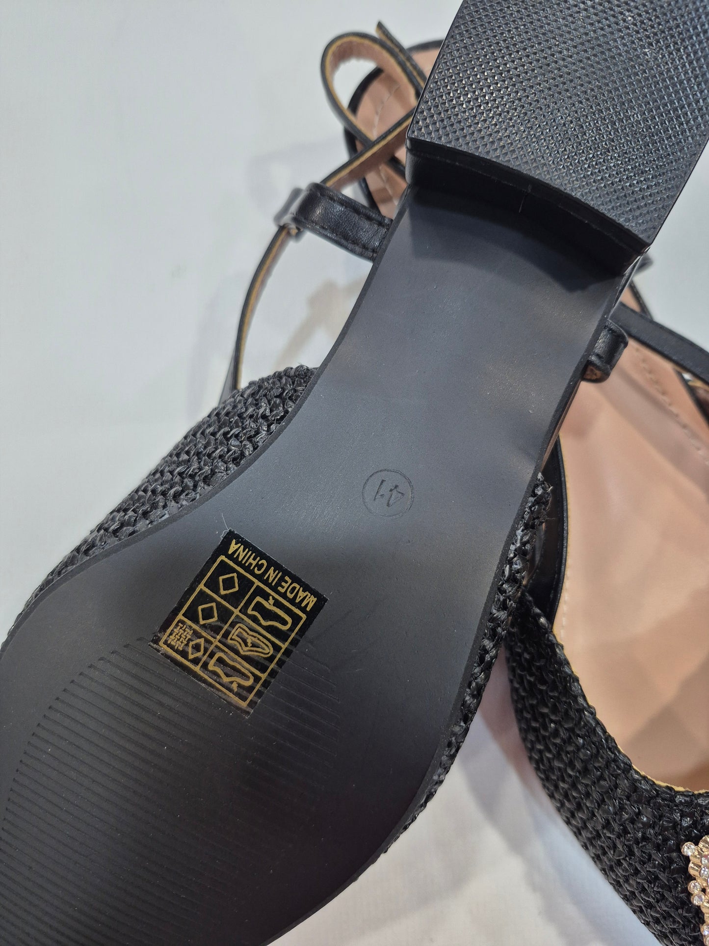 Escarpins Slingback Élégants avec Boucle Strass – Talon 3 cm (EU 41–44)
