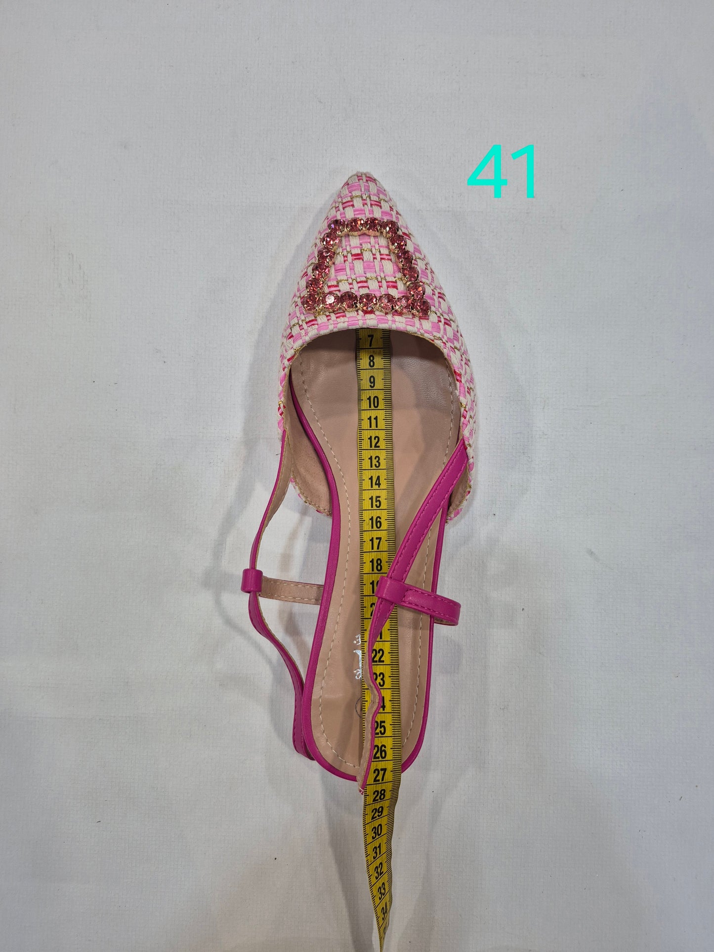 Chaussures plates femme slingback rose tressées à bout pointu (41–44)