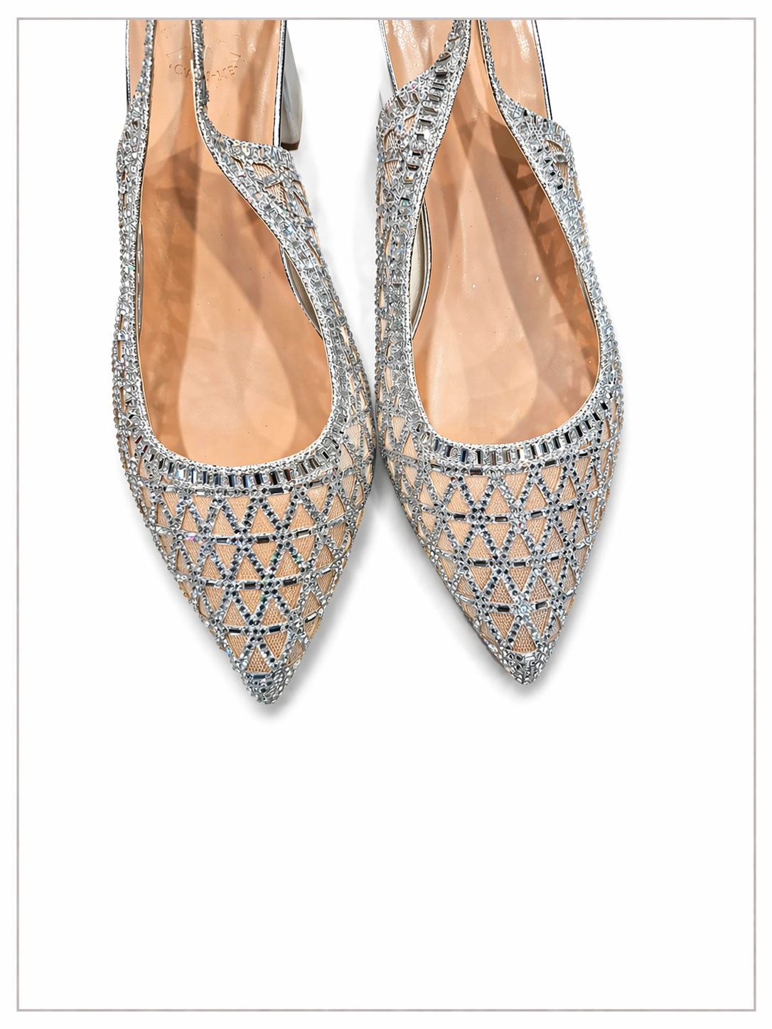 Escarpins slingback à strass – talon 6 cm – tailles 41-43