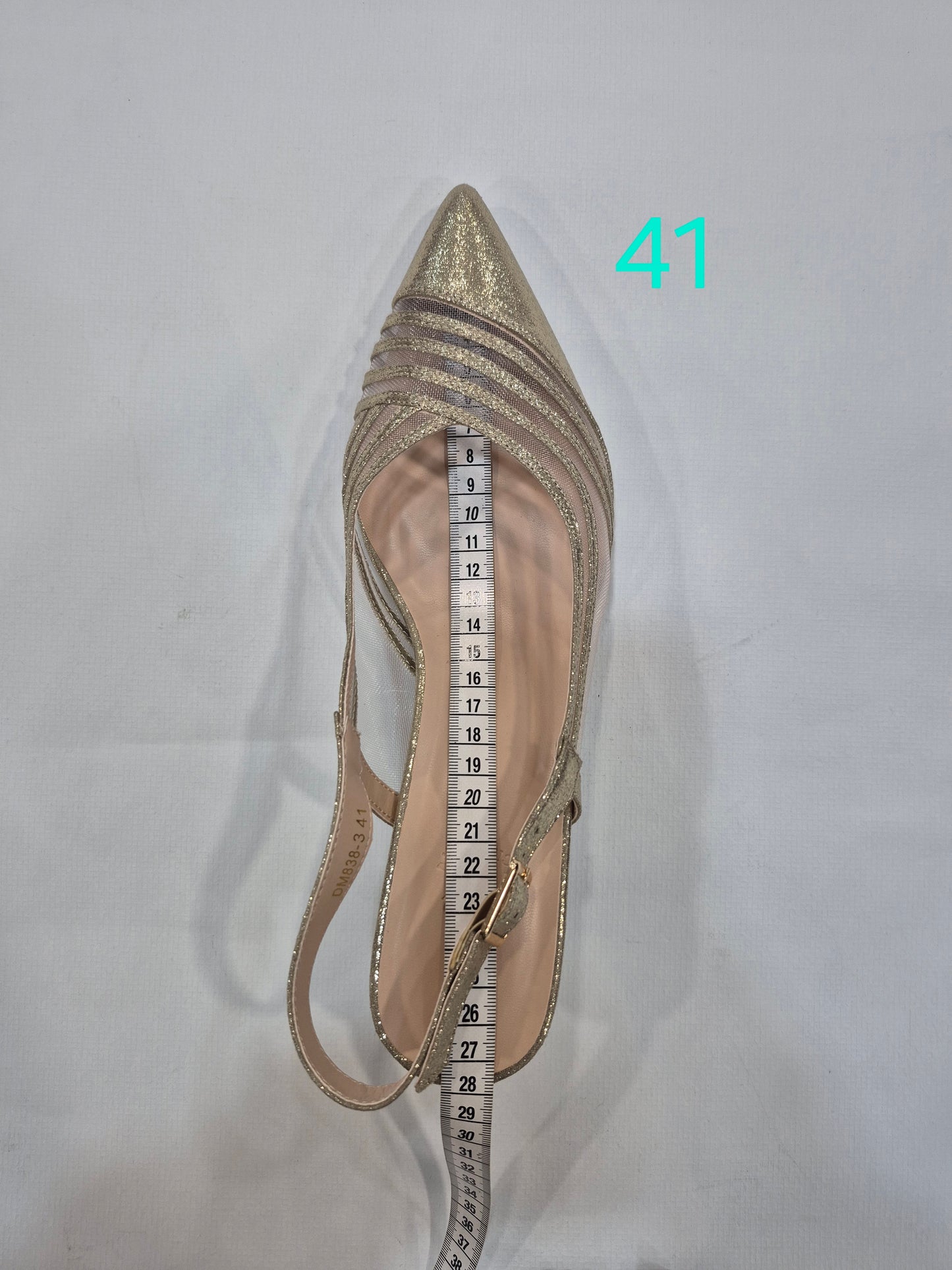 Escarpins slingback femme dorés à bout pointu avec talon 6 cm (Tailles 41–44)
