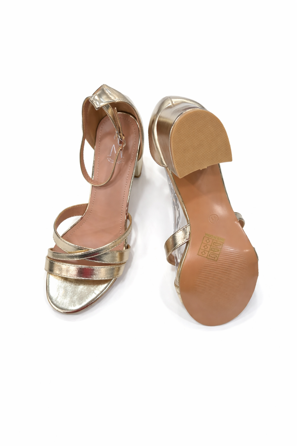 Sandales Élégantes Dorées à Talon – 6 cm (EU 41–44)