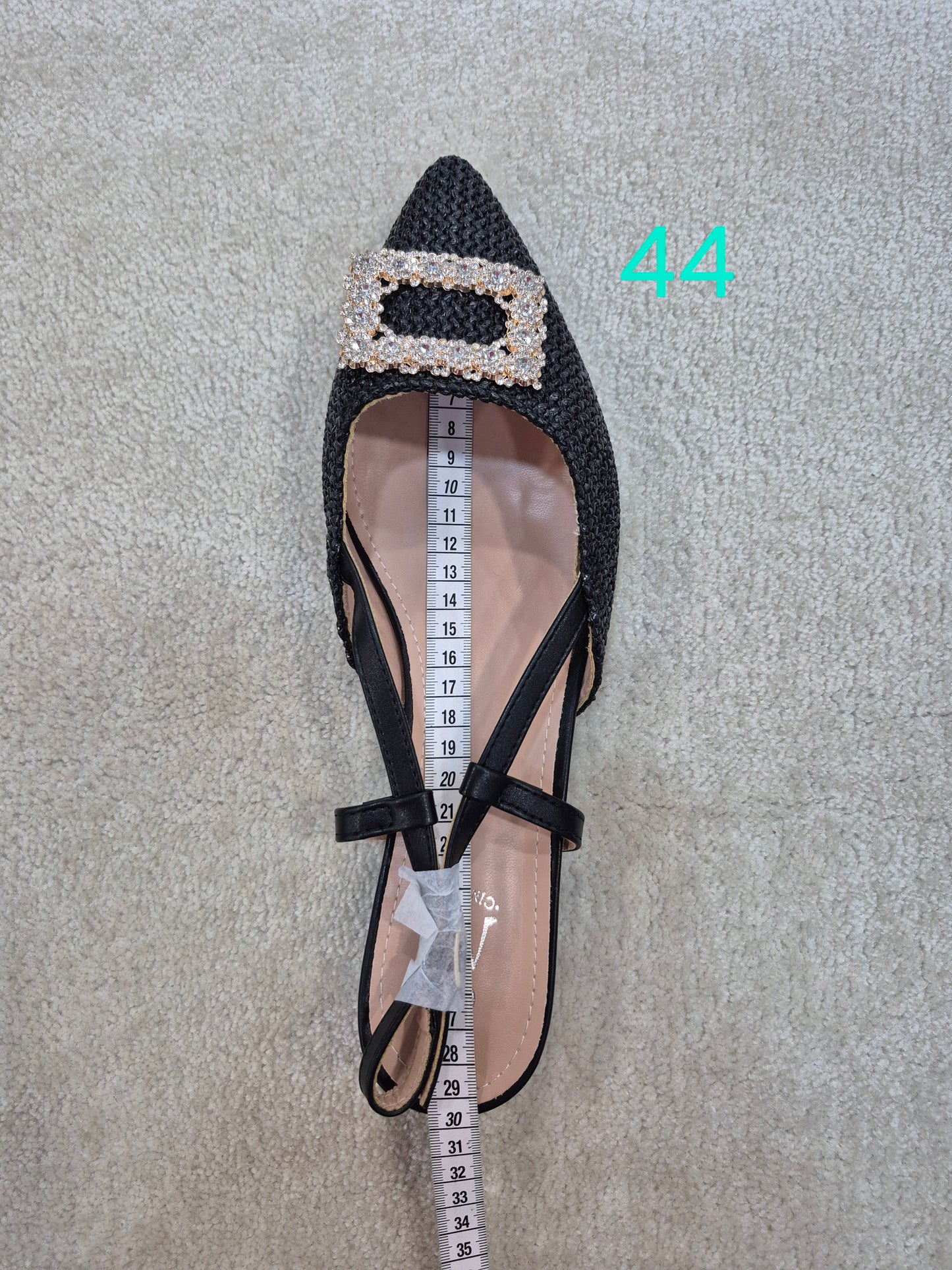 Escarpins Slingback Élégants avec Boucle Strass – Talon 3 cm (EU 41–44)