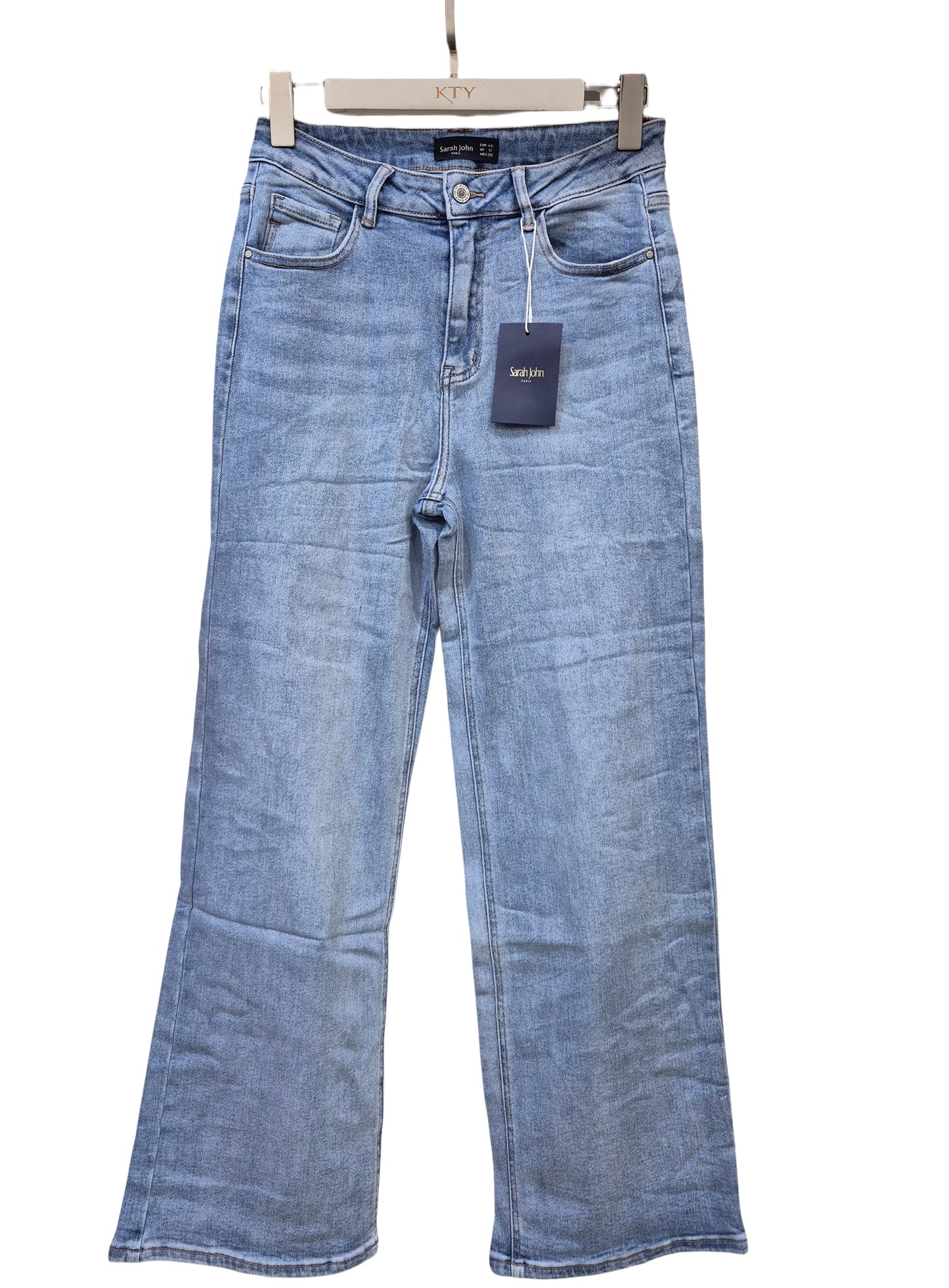 Jeans taille haute large pour femmes