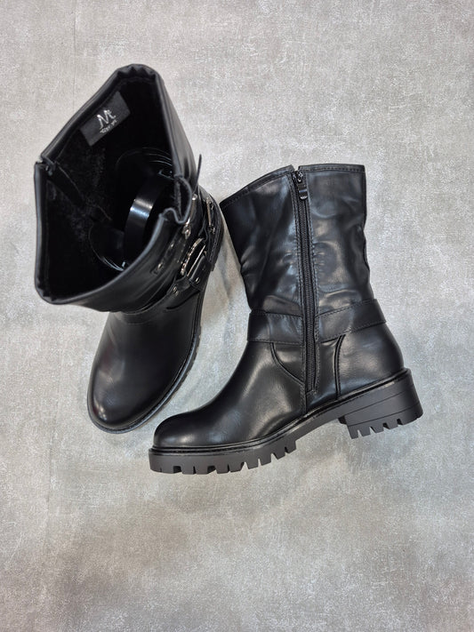 Schwarze Damenstiefel aus Kunstleder