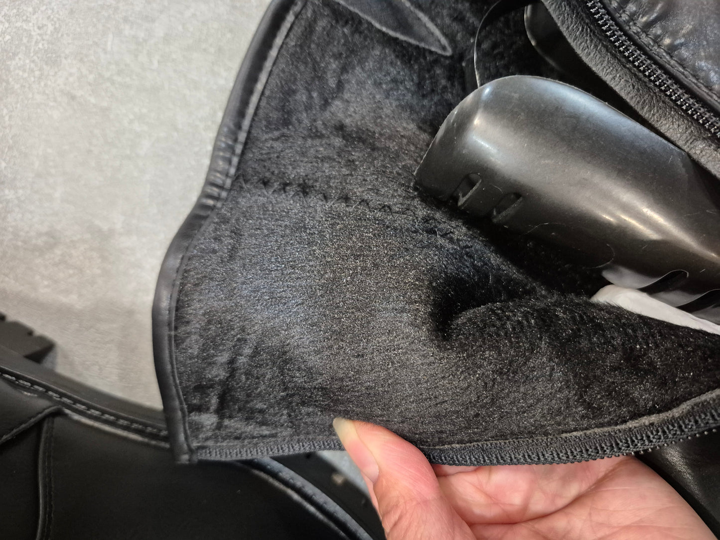 Women's black faux leather boots