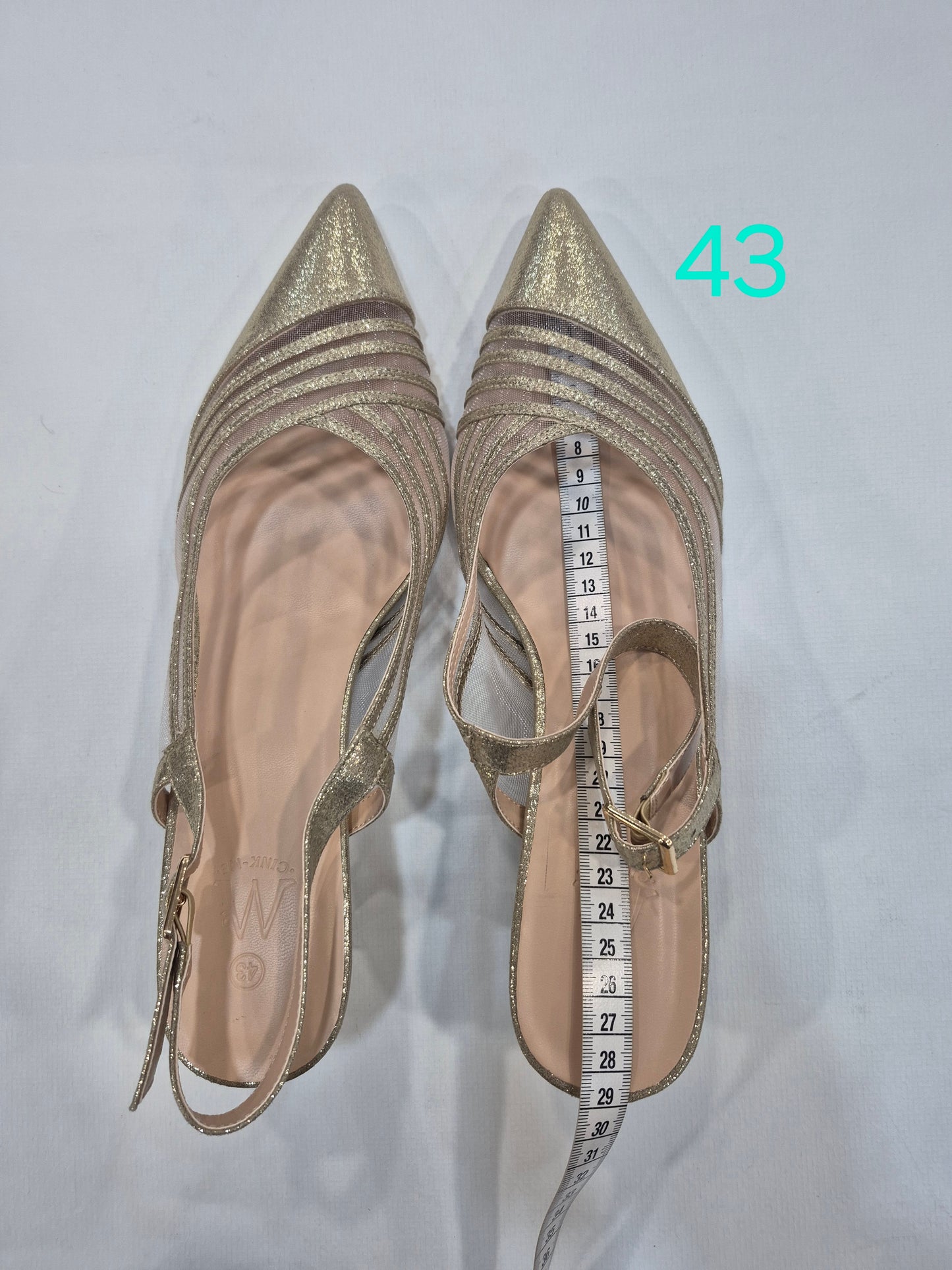 Escarpins slingback femme dorés à bout pointu avec talon 6 cm (Tailles 41–44)