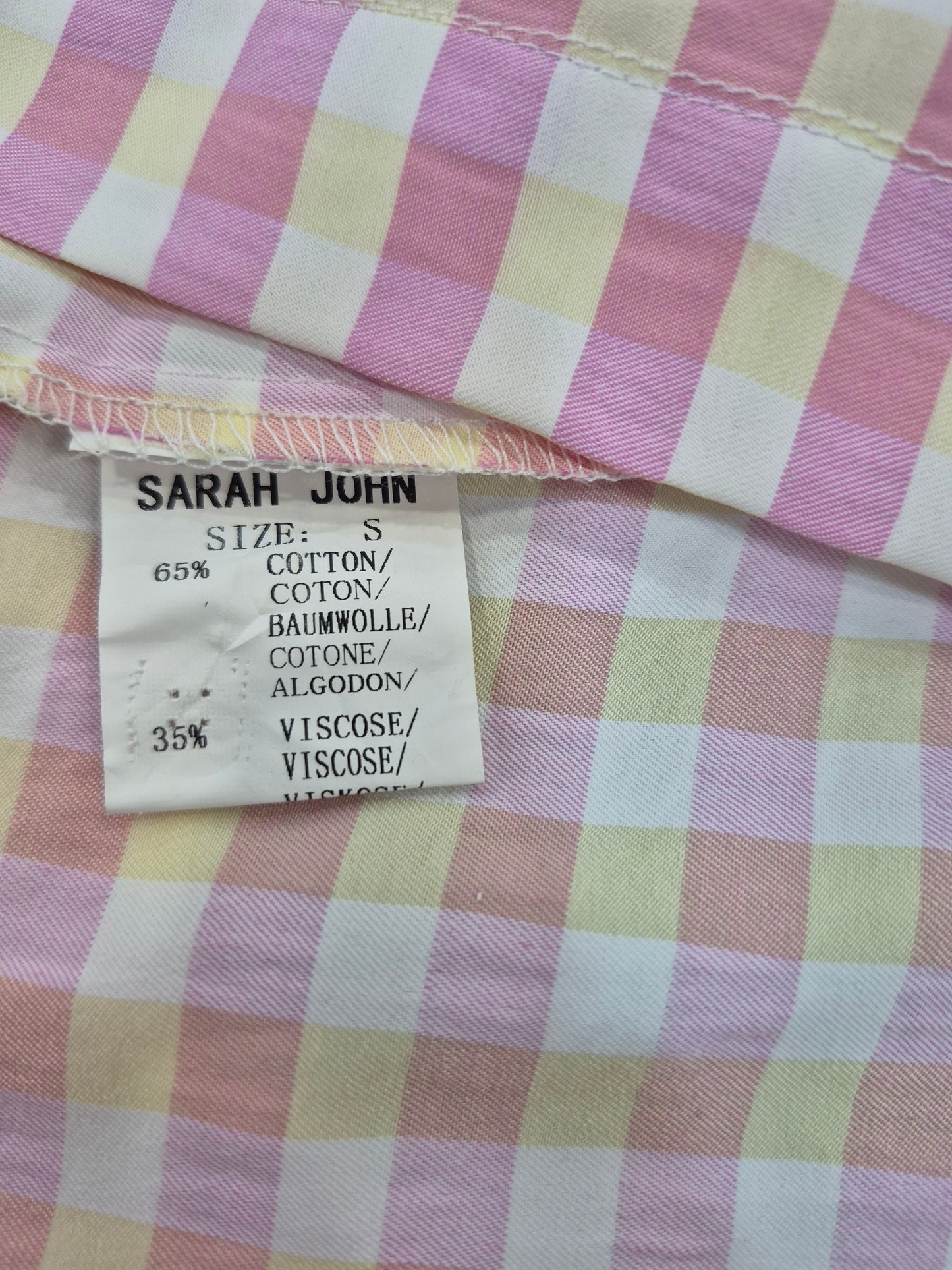 Chemise femme ample à carreaux rose – coton & viscose, style chic casual