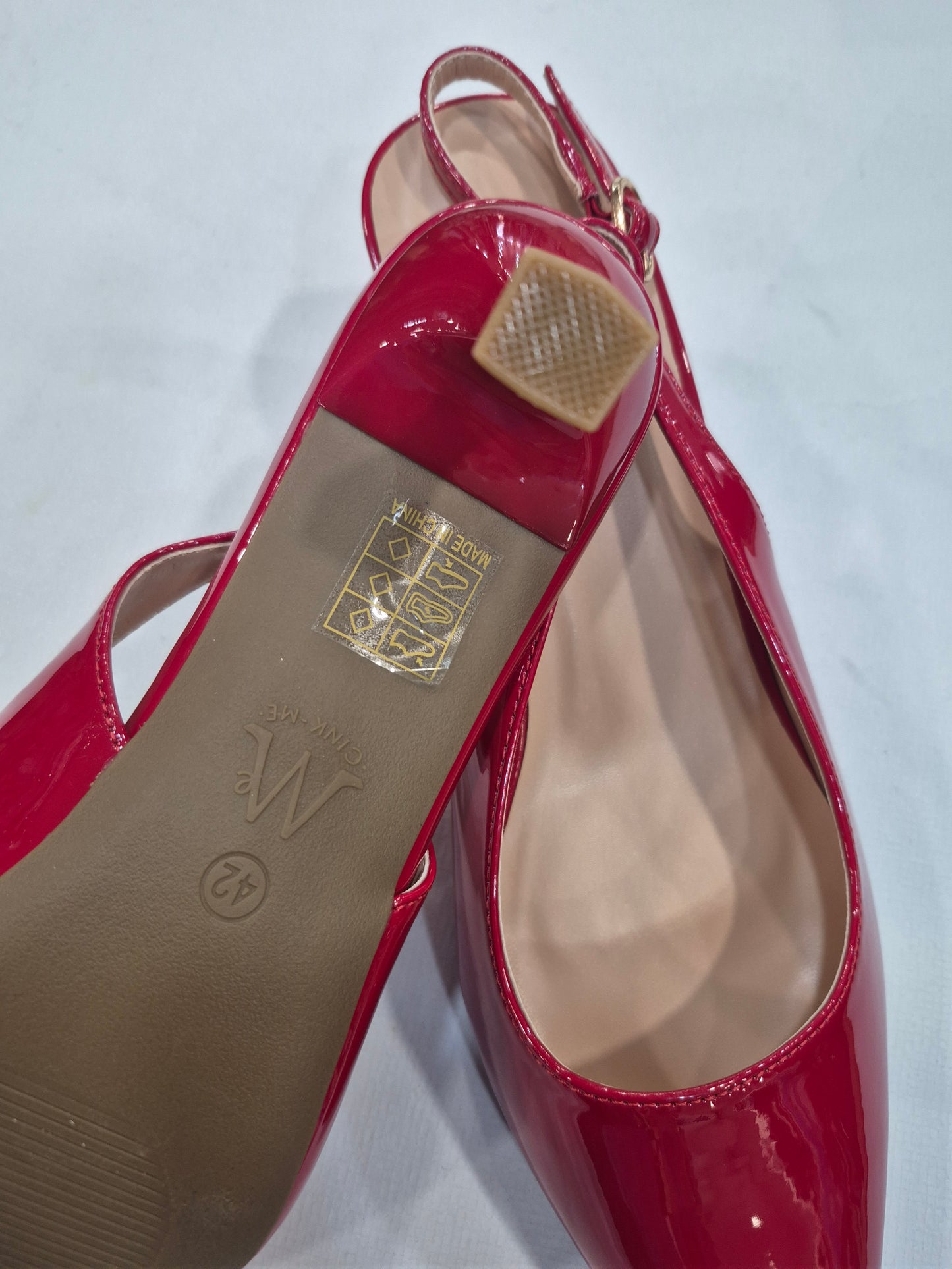 Escarpins Slingback Vernis Élégants – Rouge Fuchsia | Tailles 41–44
