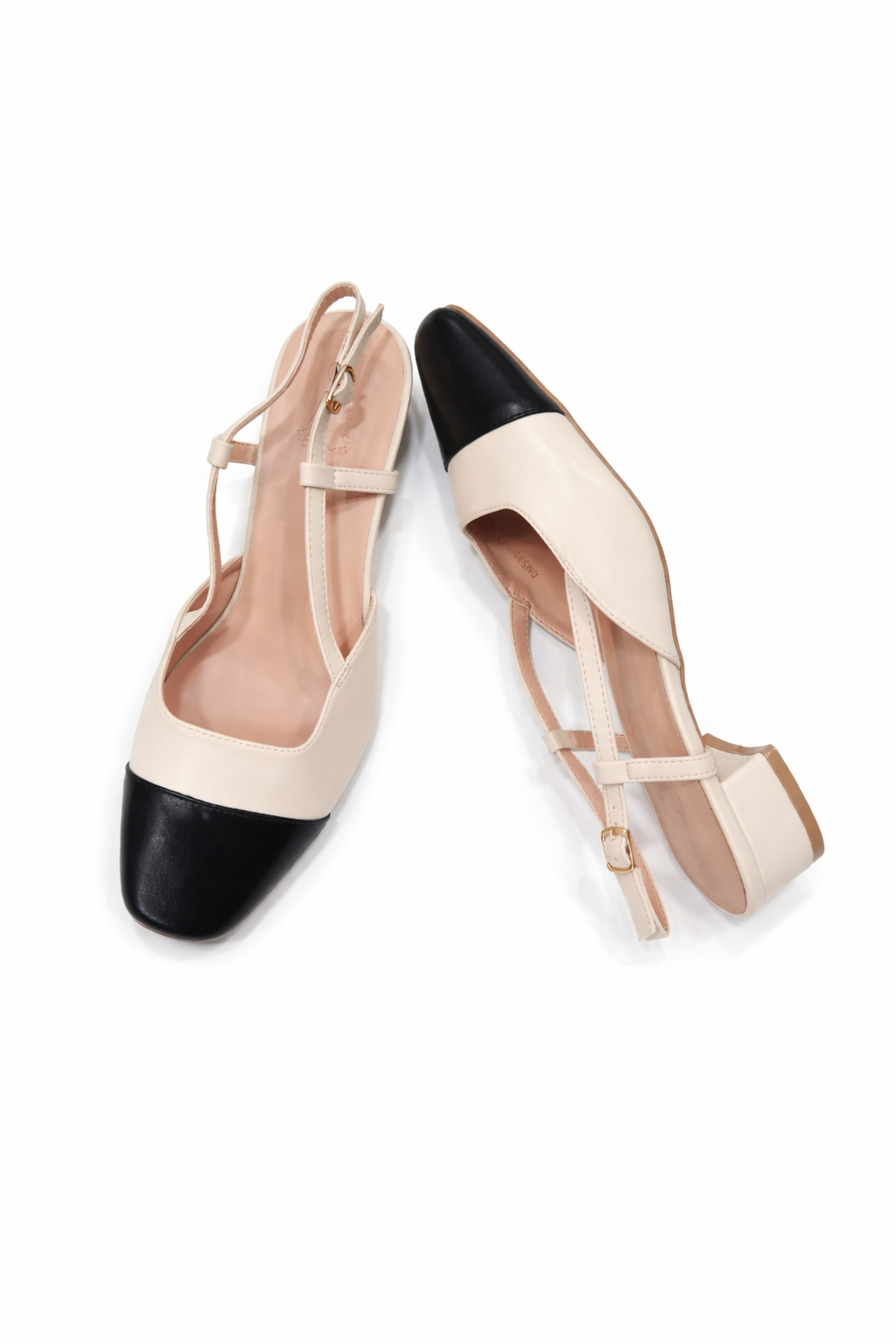 Escarpins Slingback Bicolores Élégants – Talon 3 cm (EU 41–44)