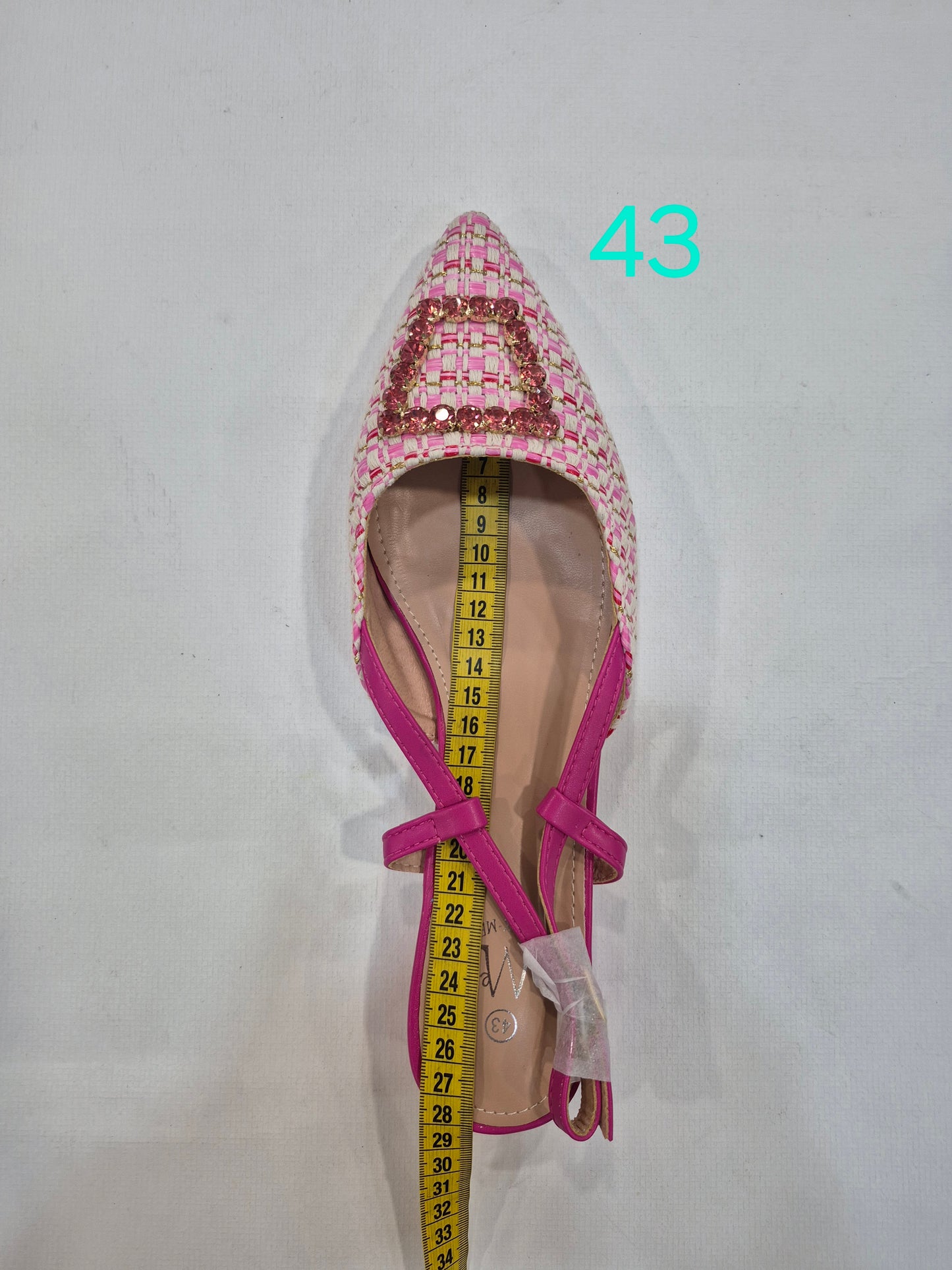Chaussures plates femme slingback rose tressées à bout pointu (41–44)